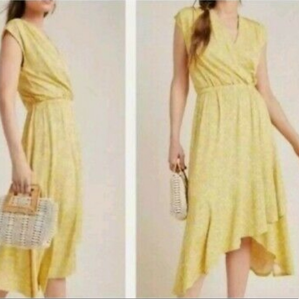 Anthropologe Maeve Fete Midi Dress Yellow large